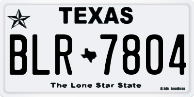 TX license plate BLR7804