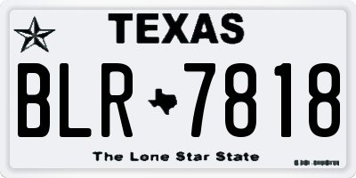 TX license plate BLR7818