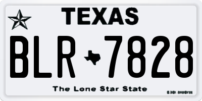 TX license plate BLR7828
