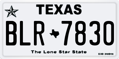 TX license plate BLR7830