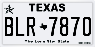 TX license plate BLR7870