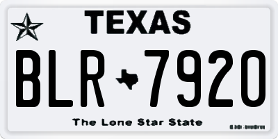 TX license plate BLR7920