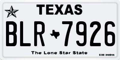 TX license plate BLR7926