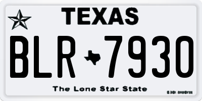TX license plate BLR7930