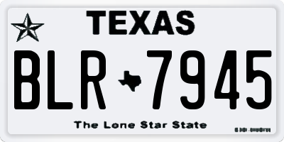 TX license plate BLR7945