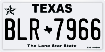 TX license plate BLR7966