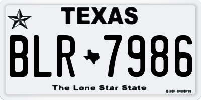 TX license plate BLR7986
