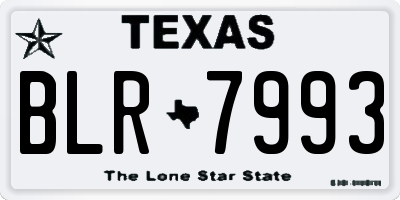 TX license plate BLR7993