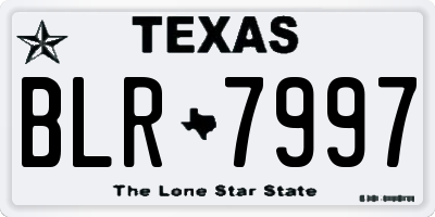 TX license plate BLR7997