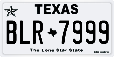 TX license plate BLR7999