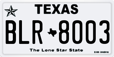 TX license plate BLR8003