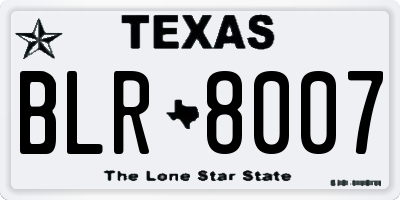 TX license plate BLR8007
