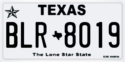 TX license plate BLR8019