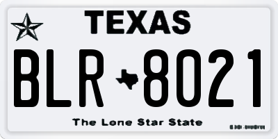 TX license plate BLR8021