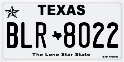 TX license plate BLR8022