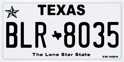TX license plate BLR8035