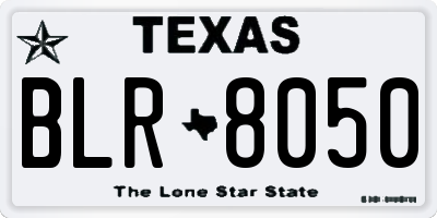 TX license plate BLR8050