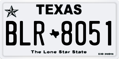 TX license plate BLR8051