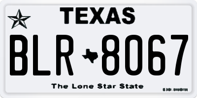 TX license plate BLR8067