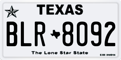 TX license plate BLR8092