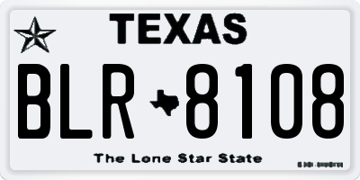 TX license plate BLR8108
