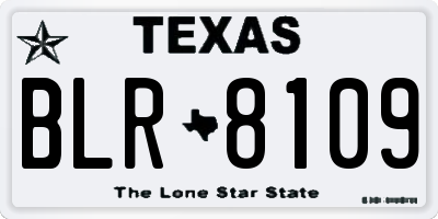 TX license plate BLR8109