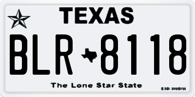 TX license plate BLR8118