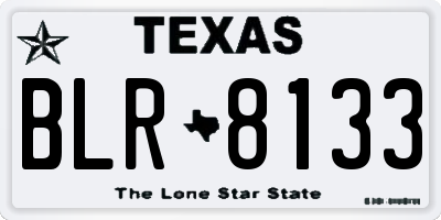 TX license plate BLR8133