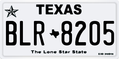 TX license plate BLR8205