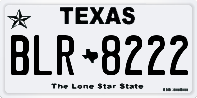 TX license plate BLR8222