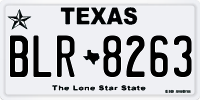 TX license plate BLR8263