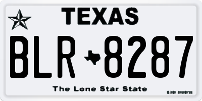 TX license plate BLR8287