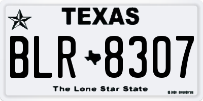 TX license plate BLR8307