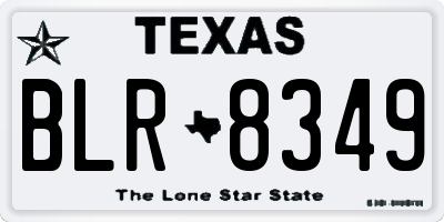 TX license plate BLR8349