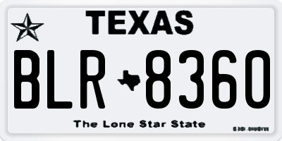 TX license plate BLR8360