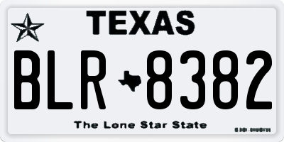 TX license plate BLR8382