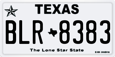 TX license plate BLR8383