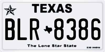 TX license plate BLR8386