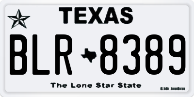 TX license plate BLR8389
