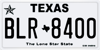 TX license plate BLR8400