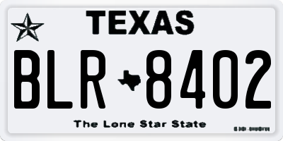 TX license plate BLR8402