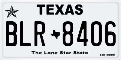 TX license plate BLR8406