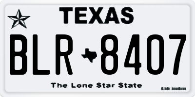 TX license plate BLR8407