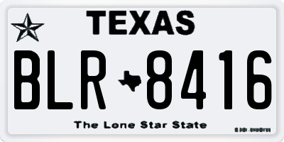 TX license plate BLR8416