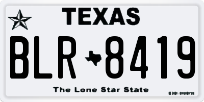TX license plate BLR8419