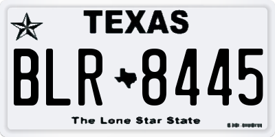 TX license plate BLR8445