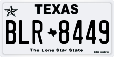 TX license plate BLR8449