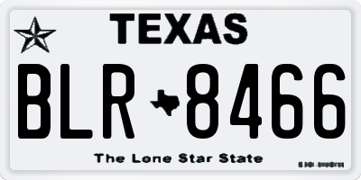 TX license plate BLR8466