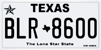 TX license plate BLR8600
