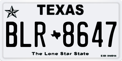 TX license plate BLR8647